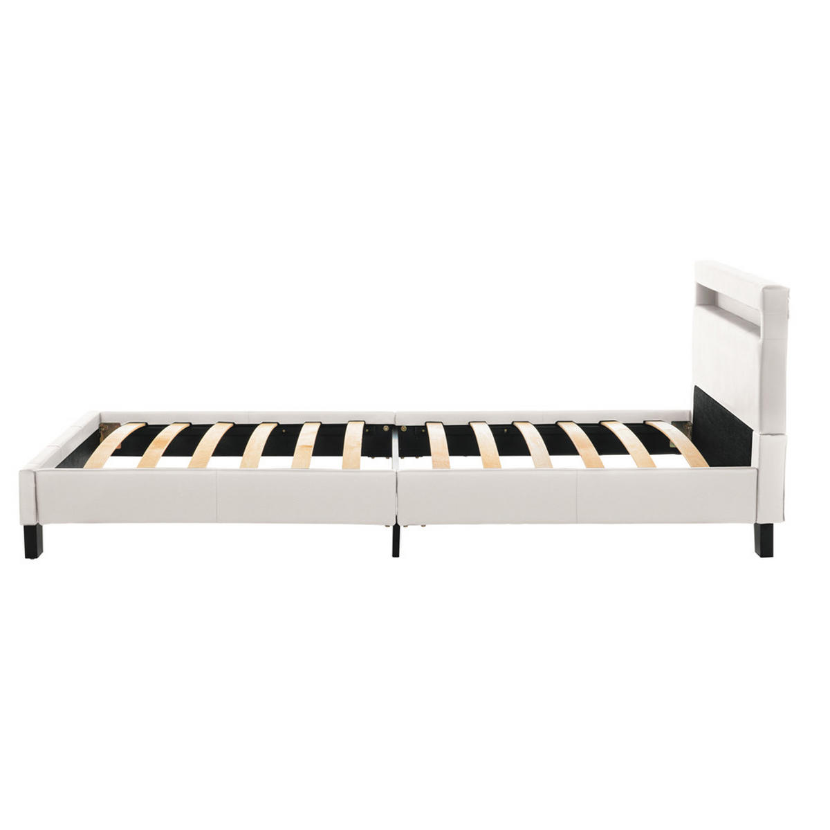 LED BETT ASTRO - Weiß, 90 x 200 cm - Weiß, Kunststoff - Home Deluxe