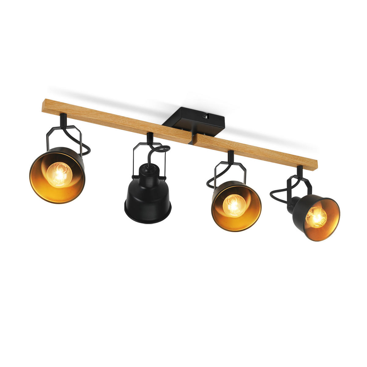 DECKENSTRAHLER Dodd 4-flammig 64/19/14cm - Schwarz, Metall (64/19/14cm) - Nettlife