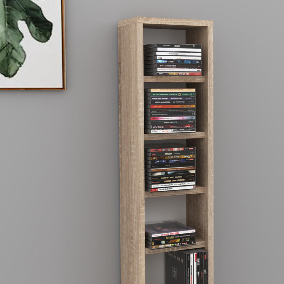 CD-REGAL Sonoma 21 x 91.8 cm - Sonoma Eiche, Holzwerkstoff (21/91.8/20cm) - Vicco