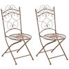 GARTENKLAPPSTUHL 2er Set Metall antik braun - Braun, Metall (40/92/50cm) - CLP