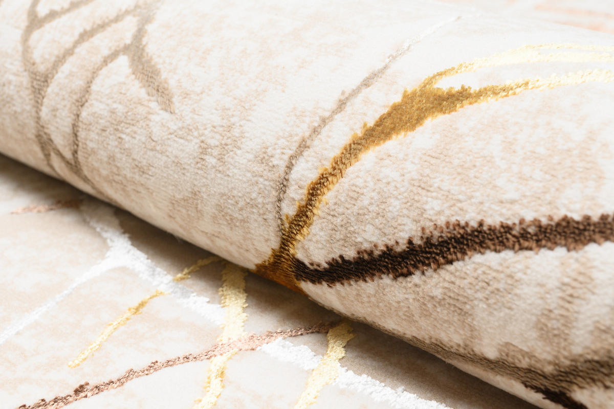 TEPPICH GOLDEN Creme 160/230 cm - Creme, Kunststoff (160/230cm) - Tapiso