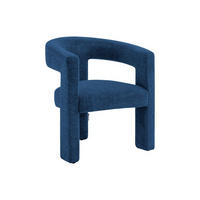 SESSEL - Strukturstoff - Blau - FAVINA - Blau, Textil (59/75/64cm) - Vente-Unique