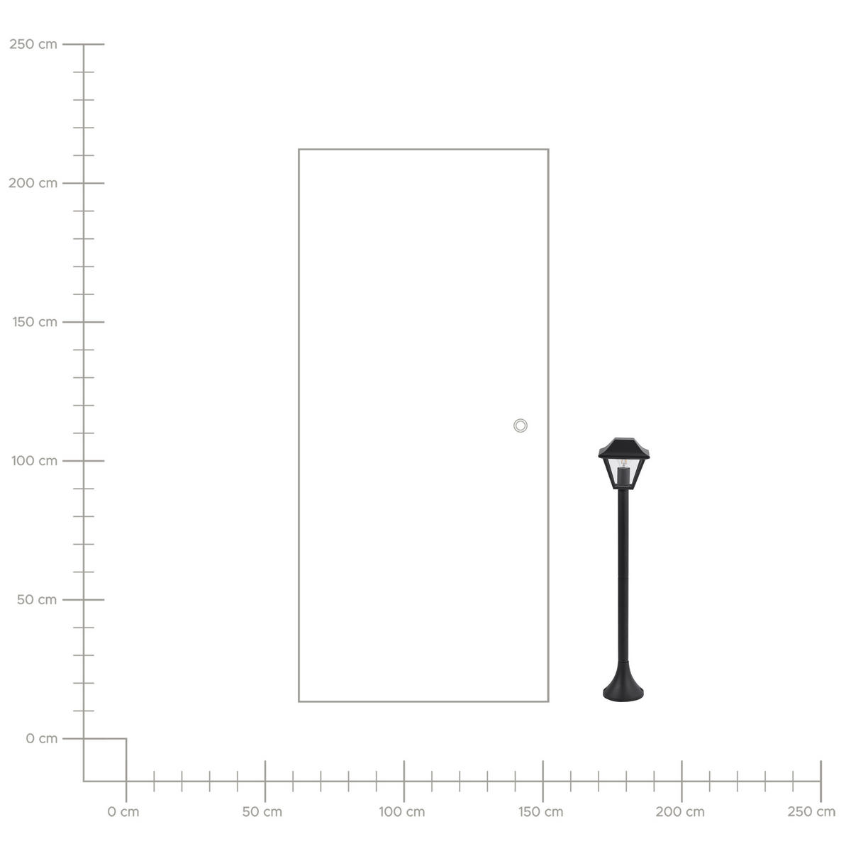 POLLERLEUCHTE Schwarz Gosaba - Schwarz, Metall (18/18/94cm) - Beliani