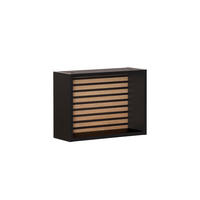 WANDREGAL Zebra 30x40x16 cm 1x Würfelregal Akustikpaneele Eiche/Schwarz - Schwarz, Holz (40/30/16cm) - PROREGAL