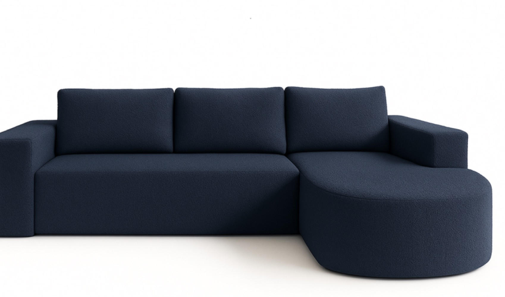 ECKSOFA Granatowy Vello Mit Schlaffunktion Rechts - Blau/Dunkelblau, Textil (165/270cm) - Sepro Meble