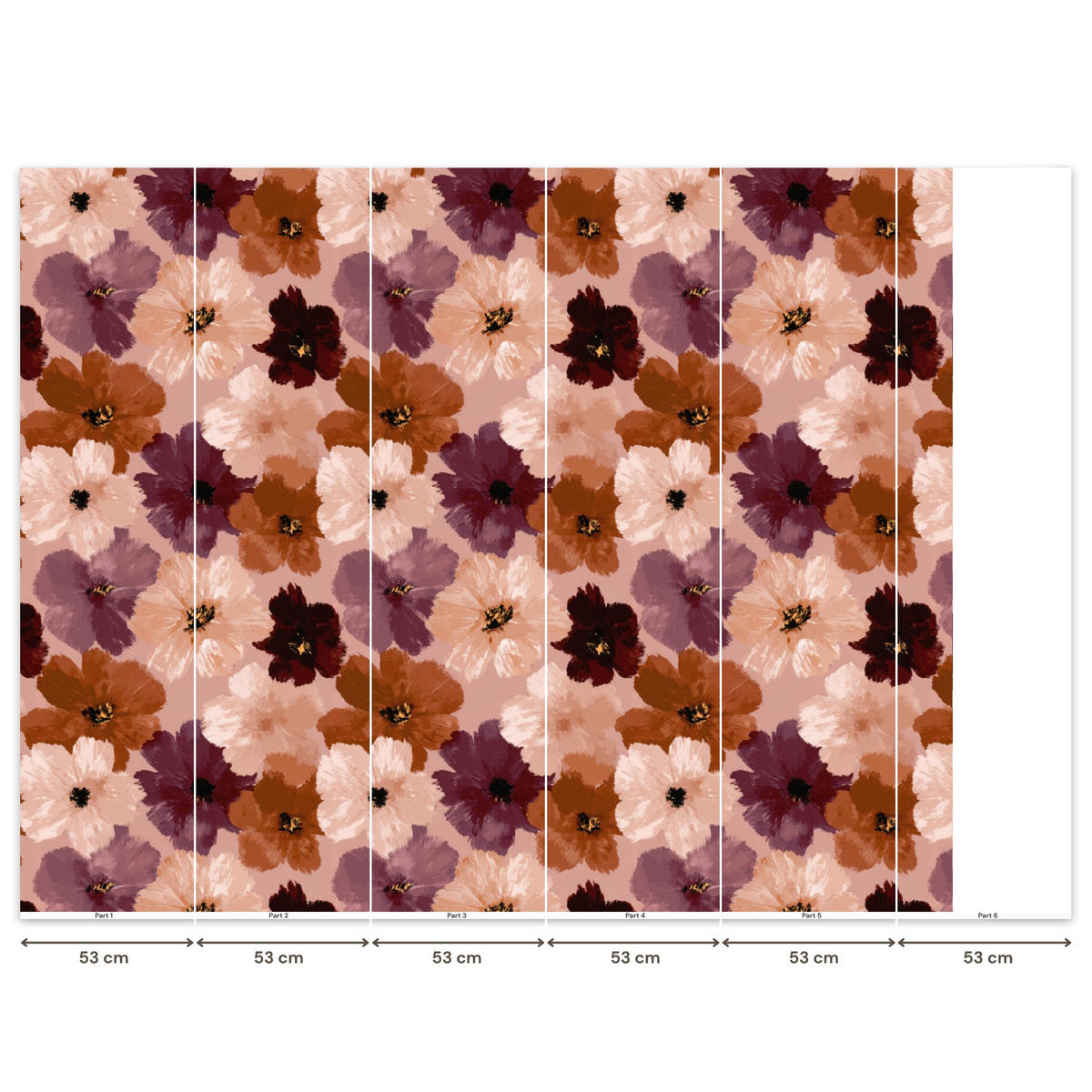 TAPETE - Blumen - Abstrakt - Erdtöne - 280x240 cm - Multicolor, Papier (280/240cm) - OnlyWow