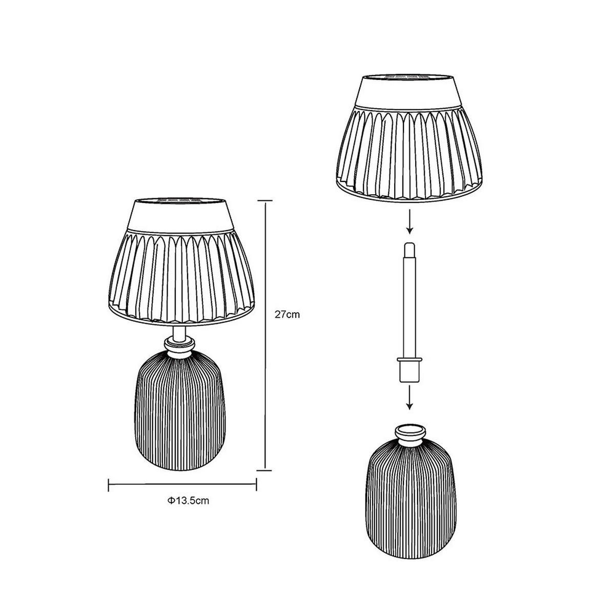 LED SOLARLEUCHTE Tischleuchte Glas Klar - Weiß, Glas (13.5/13.5/27cm) - Globo Lighting