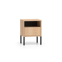 NOČNA OMARICA Paige Les in črna barva - črna, leseni material (40/53/34cm) - Petits-meubles