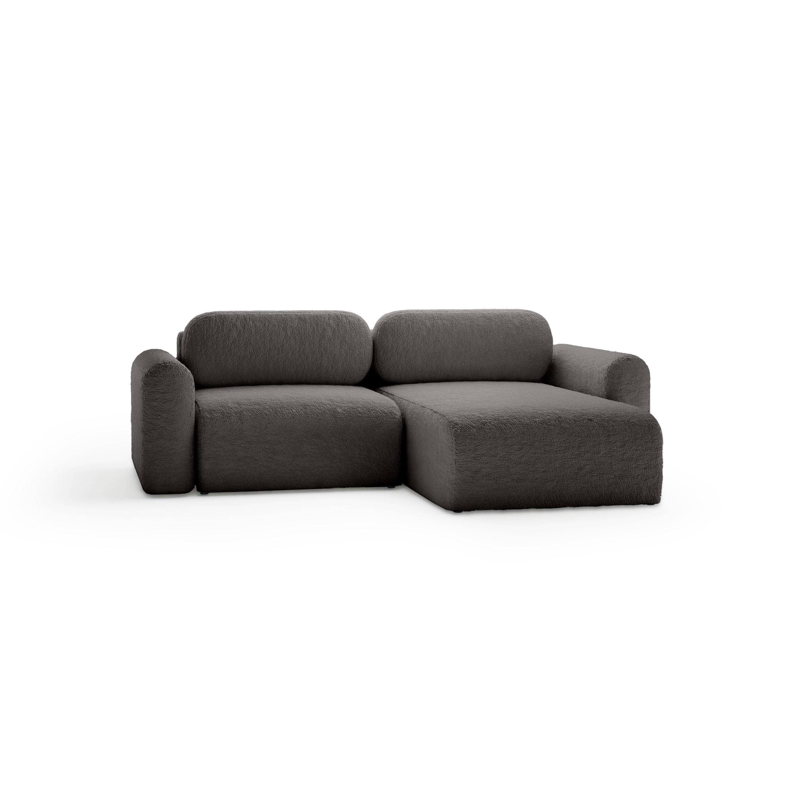 ECKSOFA mit Schlaffunktion Thekla Mini, Grau - Grau, Textil (246/100cm) - Fedve