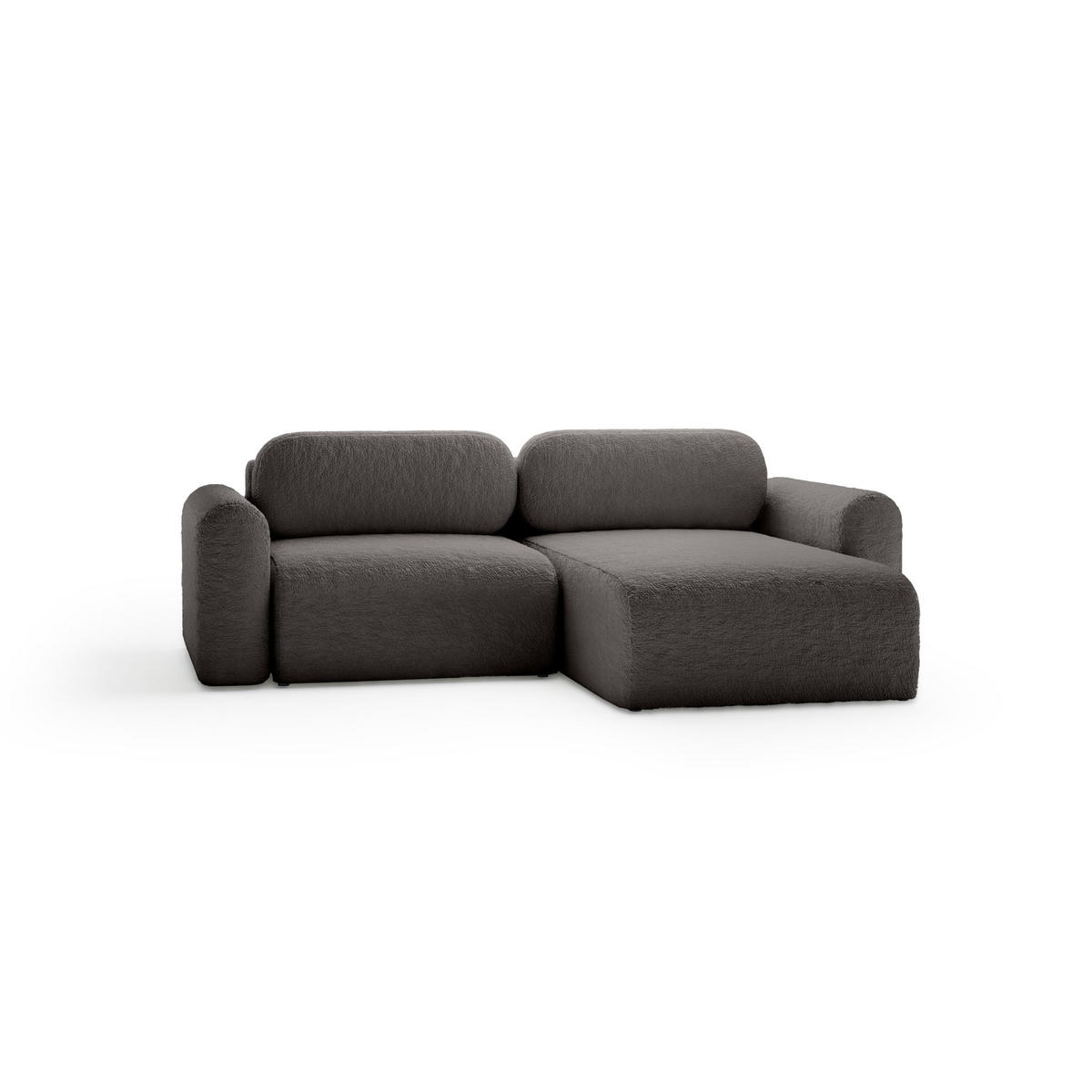 ECKSOFA mit Schlaffunktion Thekla Mini, Grau - Grau, Textil (246/100cm) - Fedve