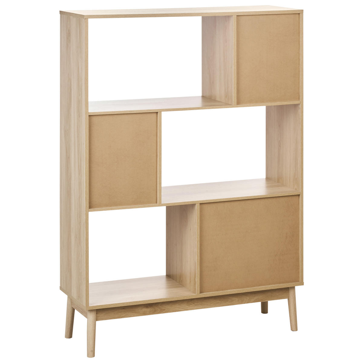REGAL 140 cm Hellbraun Lynwood - Braun, Holzwerkstoff (100/140/35cm) - Beliani