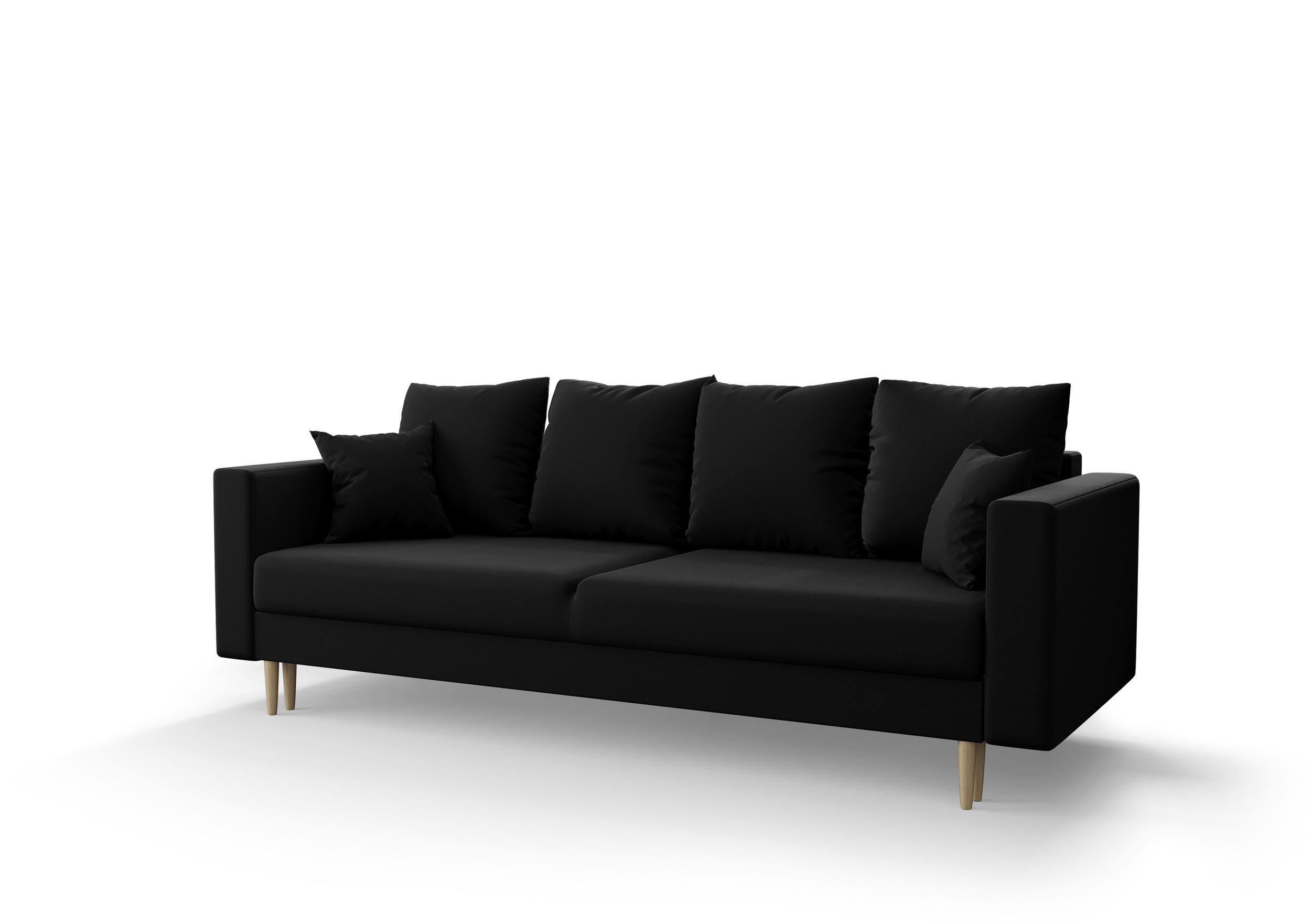 SOFA KRISTI mit Schlaffunktion ITAKA 15 Sofa mit Stauraum - Schwarz, Textil (90/87/230cm) - Bedante