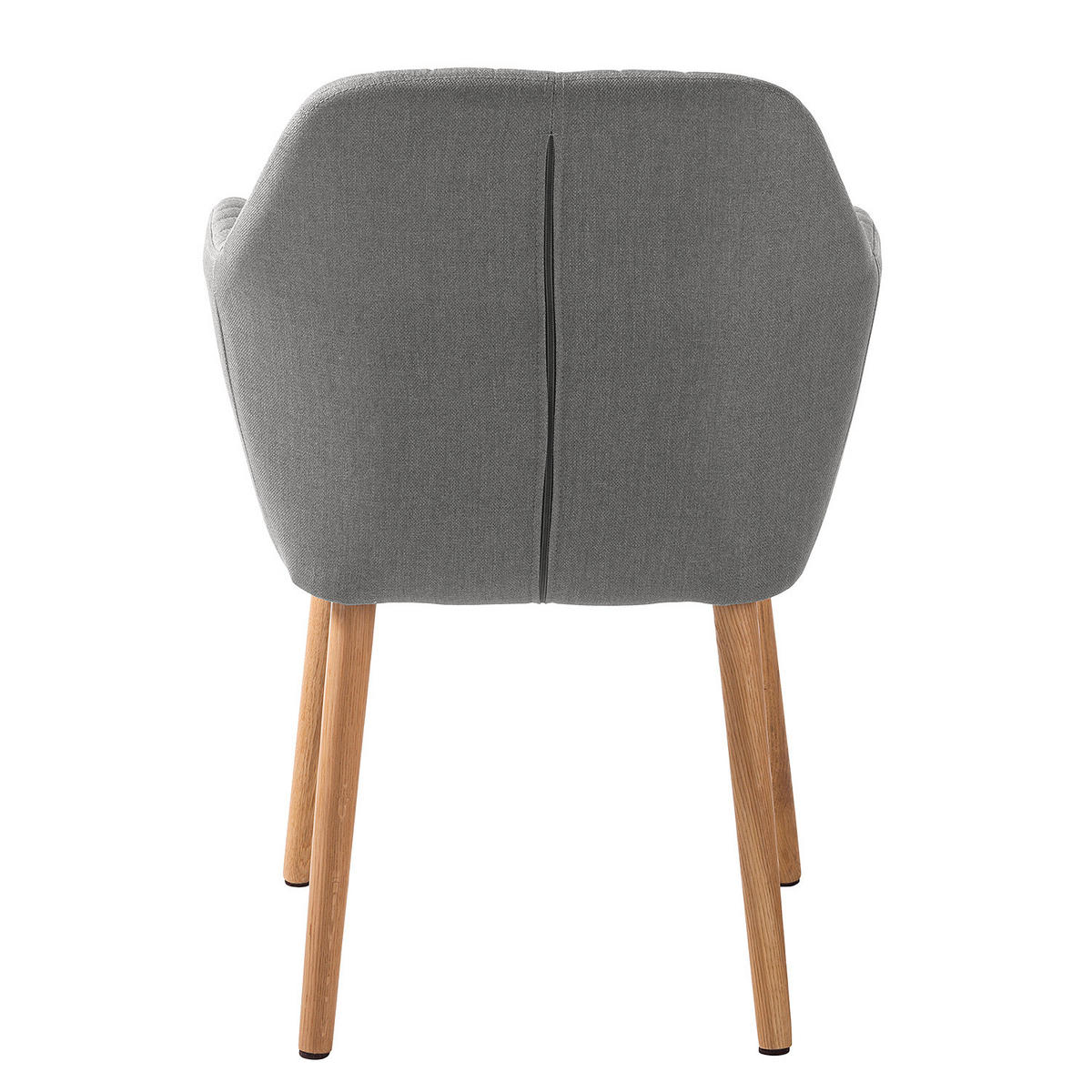 ARMLEHNENSTUHL - Textil / Massivholz - Eichefarben/Grau, Eichenholz/Holz (57/83/61cm) - home24