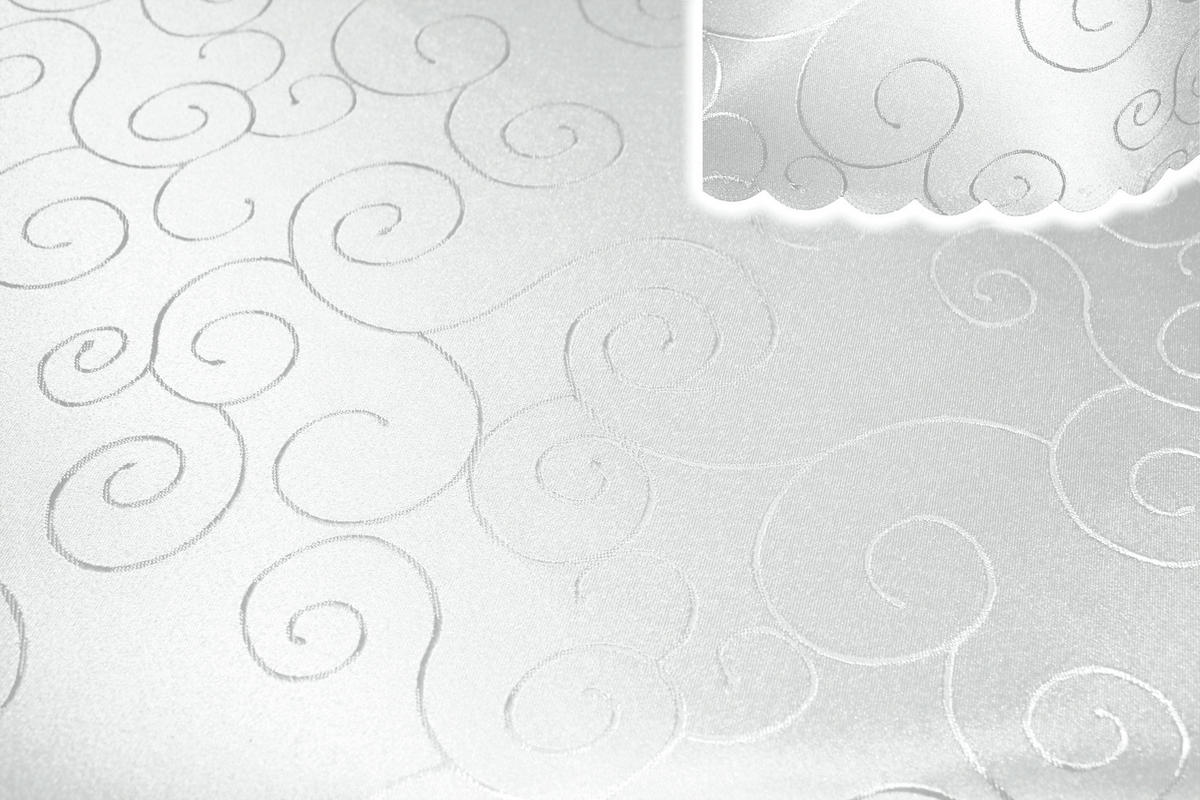 TISCHDECKE 160/160 cm Ornamente Weiß - Weiß, Textil (160/160cm) - TiborTex