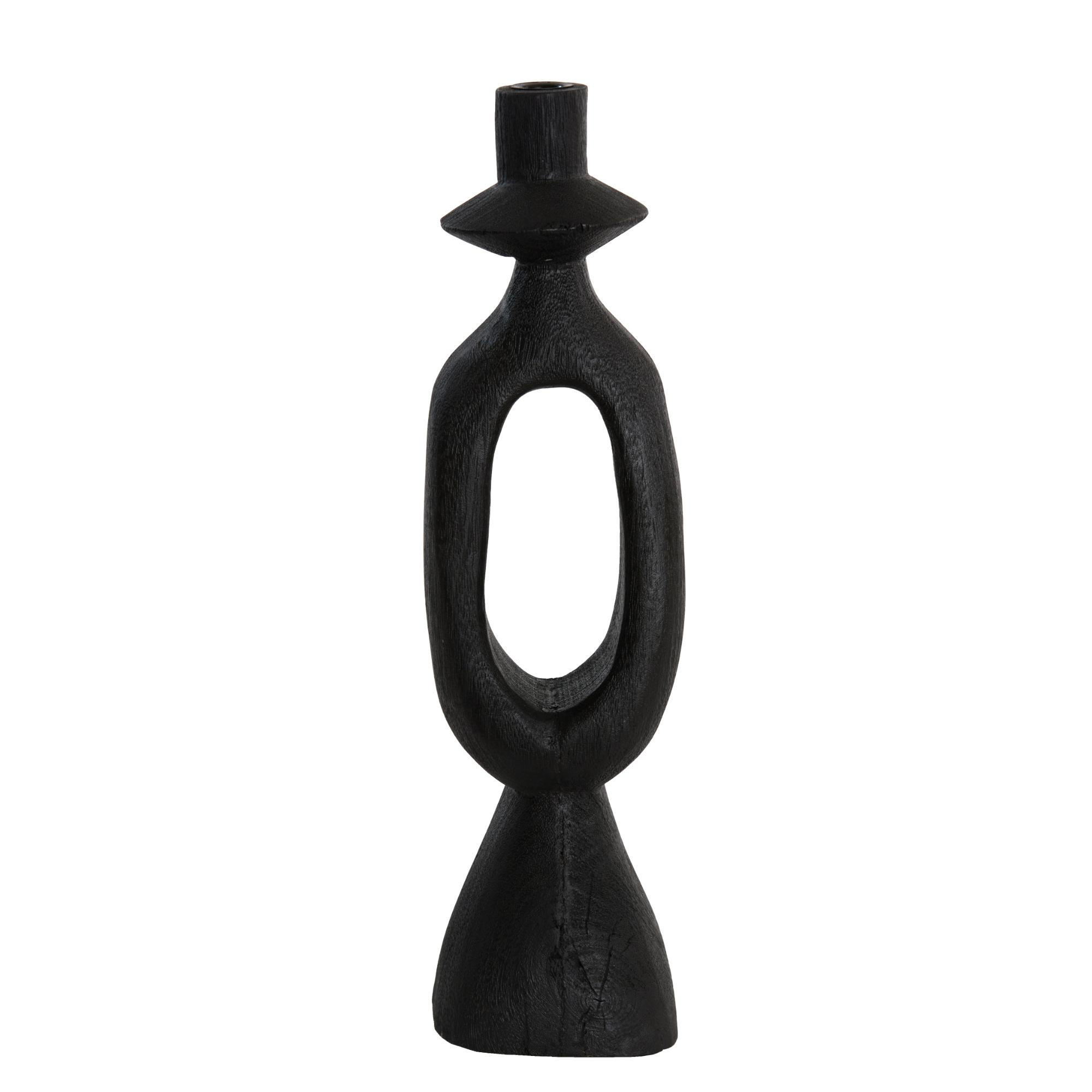 KERZENLEUCHTER Django Schwarz 14/14/50 cm - Schwarz, Holz (14/50/14cm) - Light & Living