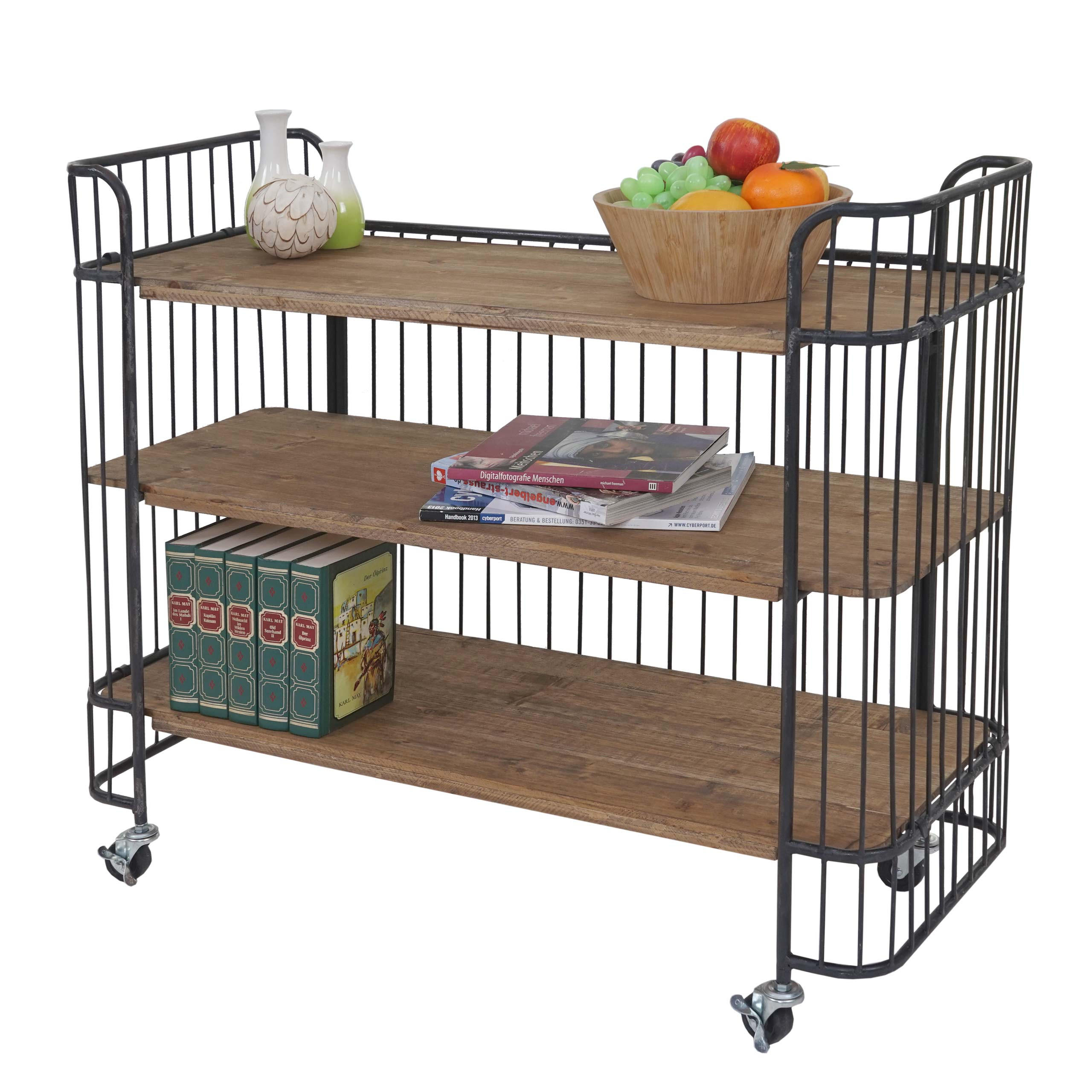 ROLLWAGEN Braun, Schwarz - Schwarz/Braun, Holz (98/84/36cm) - MCW