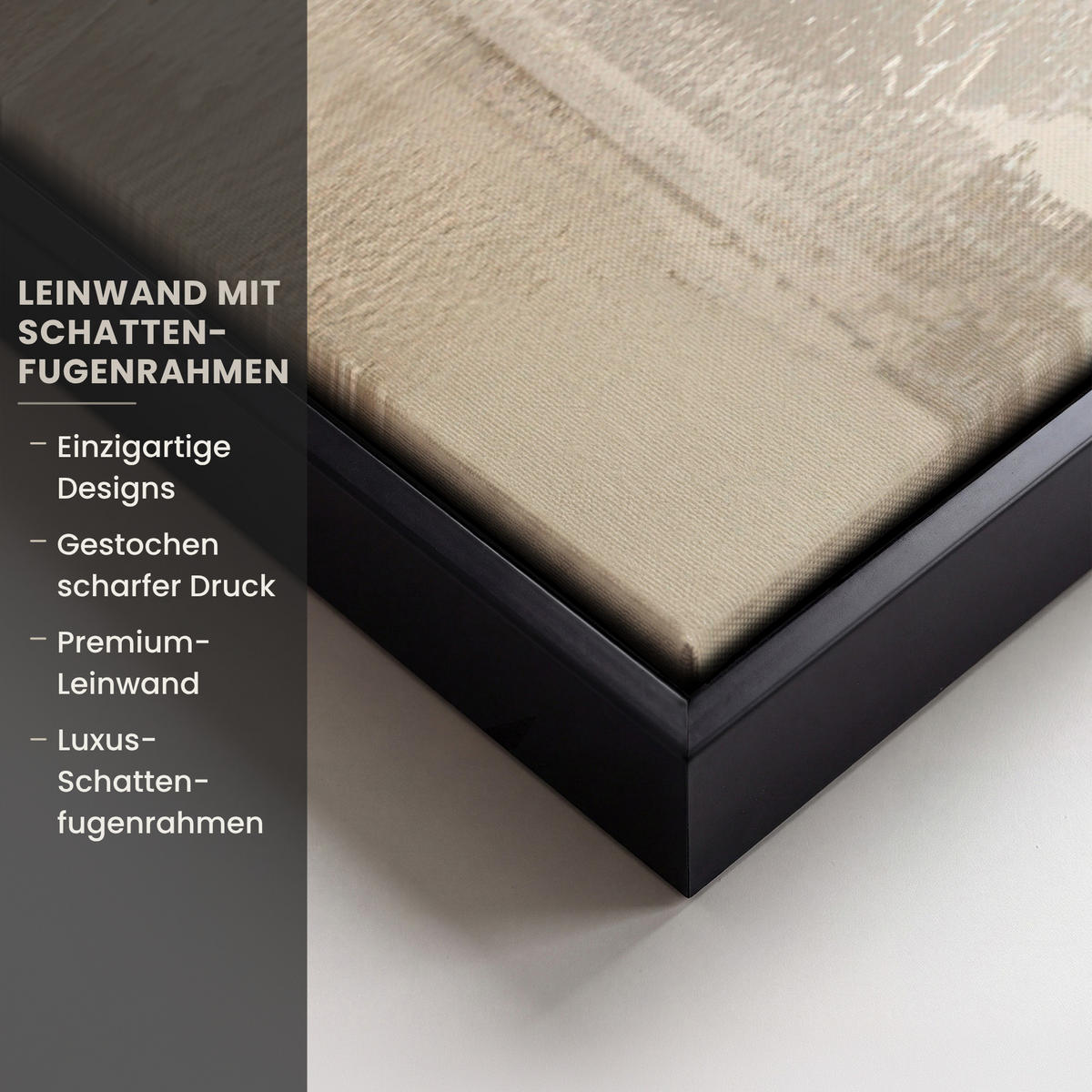 LEINWAND Bilder mit Rahmen - Moderne Kunst - Abstrakt - Beige - 60x40 - Beige, Textil (60/40cm) - MuchoWow
