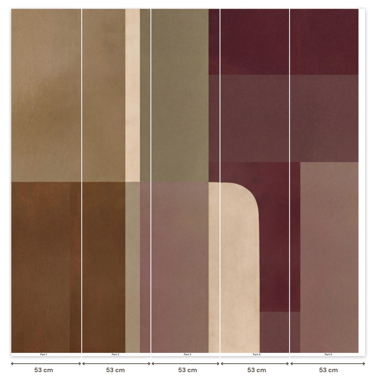 TAPETE - Unis - Abstrakt - Bordeaux - Linien - 280x260 cm - Multicolor, Papier (280/260cm) - OnlyWow