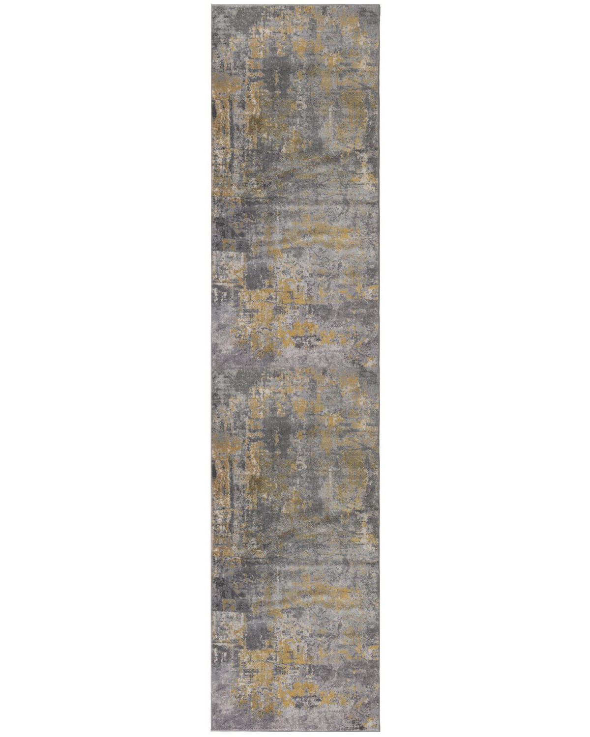 TEPPICH Kunst-Abstrakt-Muster DEE, Gelb-Grau 80x300 cm - Gelb, Textil (80/300cm) - KADIMA DESIGN