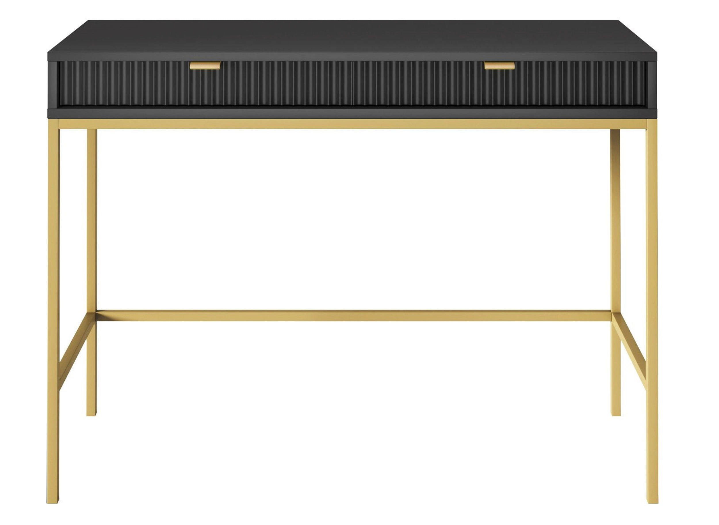 KONSOLENTISCH Vellore Schwarz mit goldenem Gestell - Schwarz, Holzwerkstoff/Metall (50/104/77cm) - Selsey