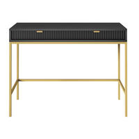 KONSOLENTISCH Vellore Schwarz mit goldenem Gestell - Schwarz, Holzwerkstoff/Metall (50/104/77cm) - Selsey