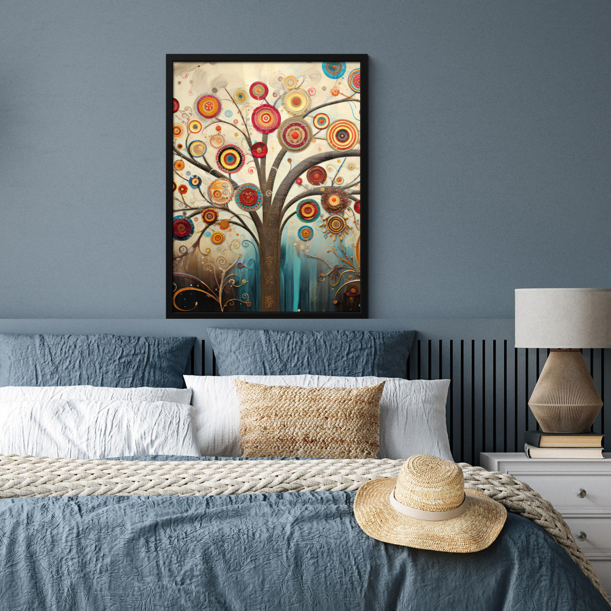 GERAHMTES BILD Baum - Baum des Lebens - Farbe 60x80 cm - Braun, Papier (60/80cm) - MuchoWow