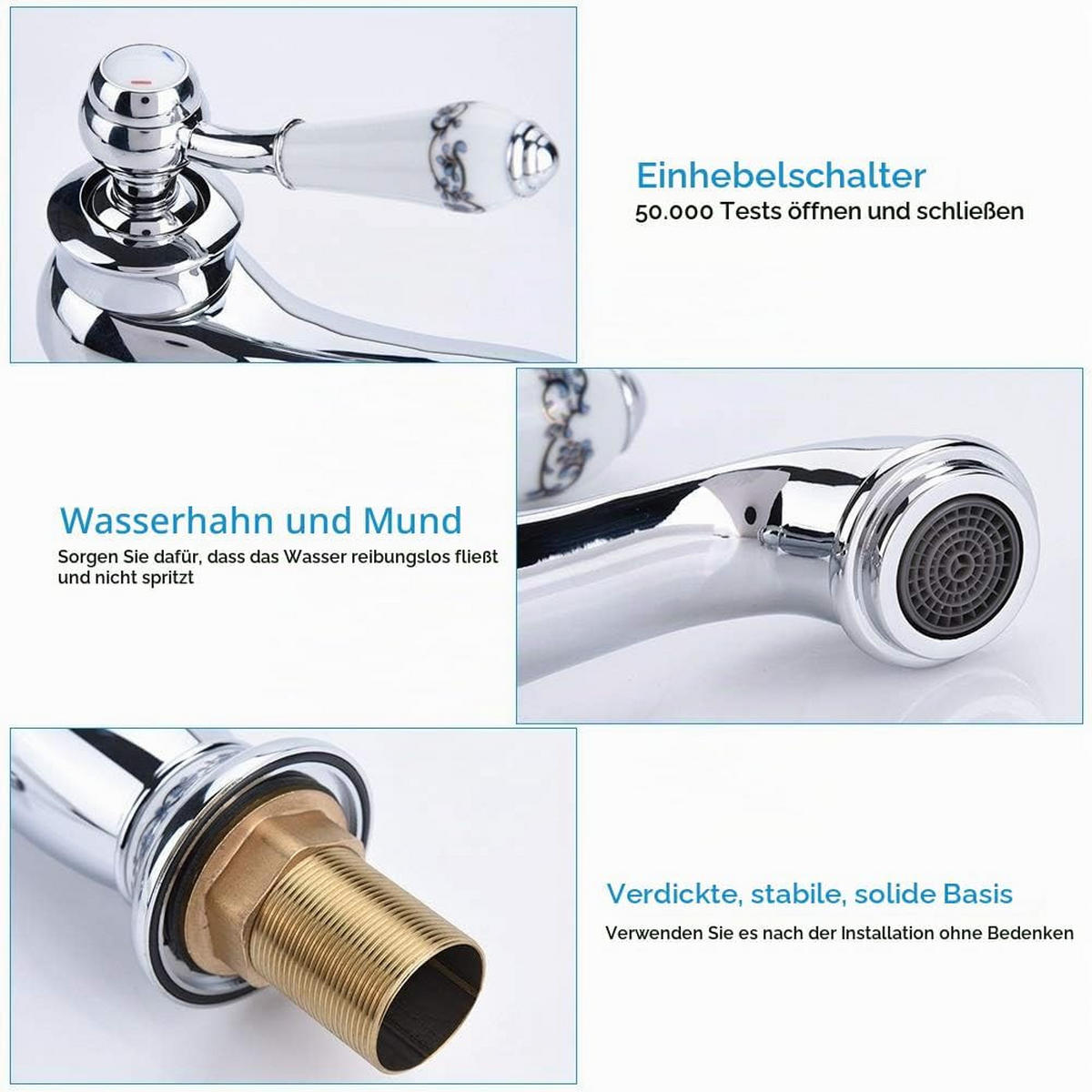 BADEZIMMERARMATUR, 20 x 17,5 cm, silber - Silberfarben, Metall (28.5/7/21cm) - Vallsero