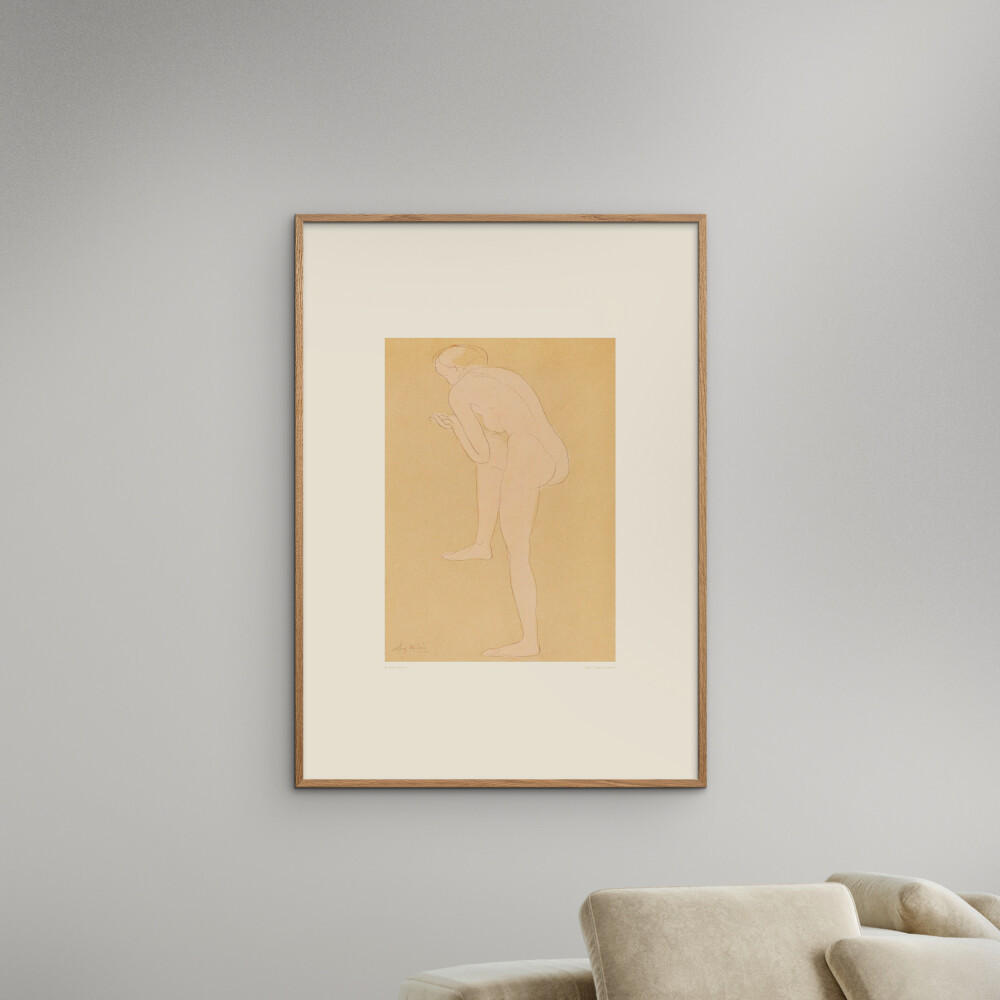 POSTER mit Rahmen Arch Atelier - Auguste Rodin - Eichefarben/Orange, Holz/Papier (50/70cm) - Poster&Frame