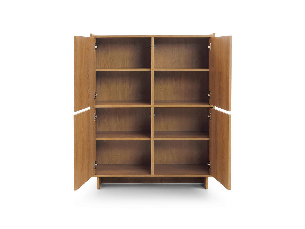 KOMMODE ZENITH 98/124/39cm mit Schubladen 4 Türen Braun - Braun, Holzwerkstoff (98/124/39cm) - MASSENO