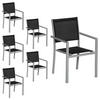 GARTENSTÜHLE Grau und Schwarz 6er-Set - Schwarz, Kunststoff (57/89.5/56.5cm) - Happy Garden