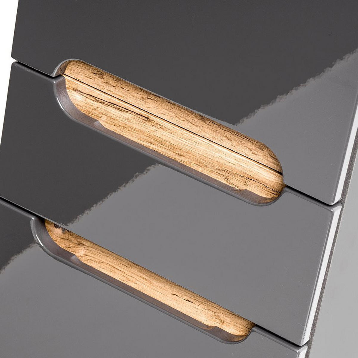 BADMÖBEL-SET 3-TLG. Solna-56 - Grau, Holzwerkstoff (110/200/46cm) - Lomado