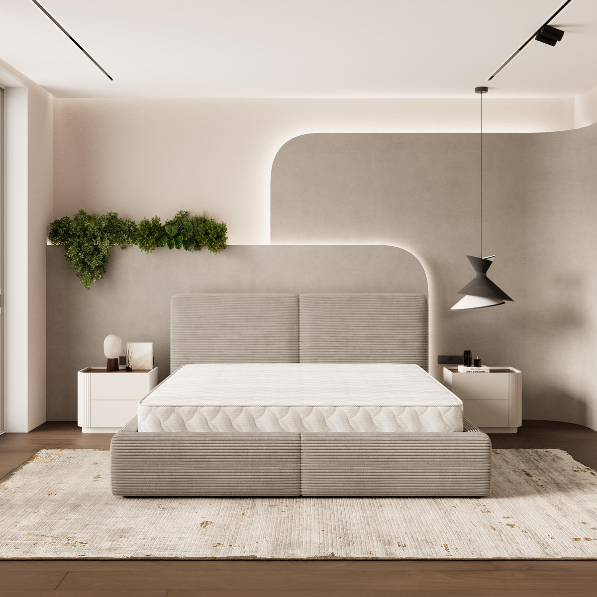 ČALOUNĚNÁ Postel FELURO 120x200 cm Béžová - béžová, kompozitní dřevo/textil (120/200cm) - MASSENO