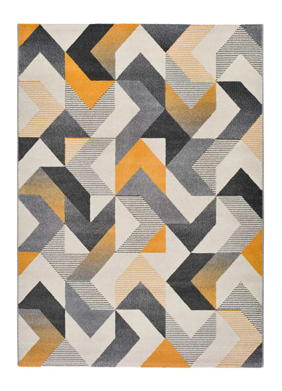 Atticgo Webteppich Grau, Dunkelgelb 140x200 cm
