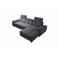 ECKSOFA mit Schlaffunktion und Bettkasten, Brego-Stoff - Chromfarben/Anthrazit, Textil/Metall (177/274cm) - ed exciting design