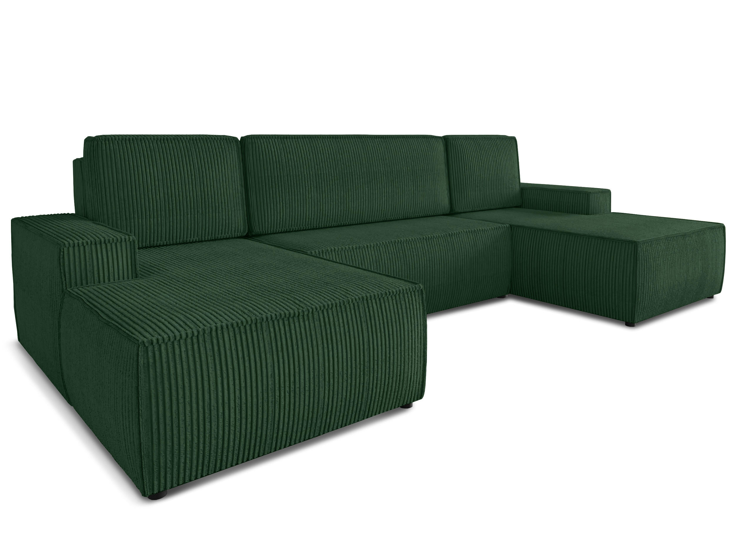 WOHNLANDSCHAFT Totti U - Grün, Holz/Textil (313/85/144cm) - Sofnet