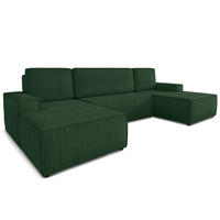 WOHNLANDSCHAFT Totti U - Grün, Holz/Textil (313/85/144cm) - Sofnet