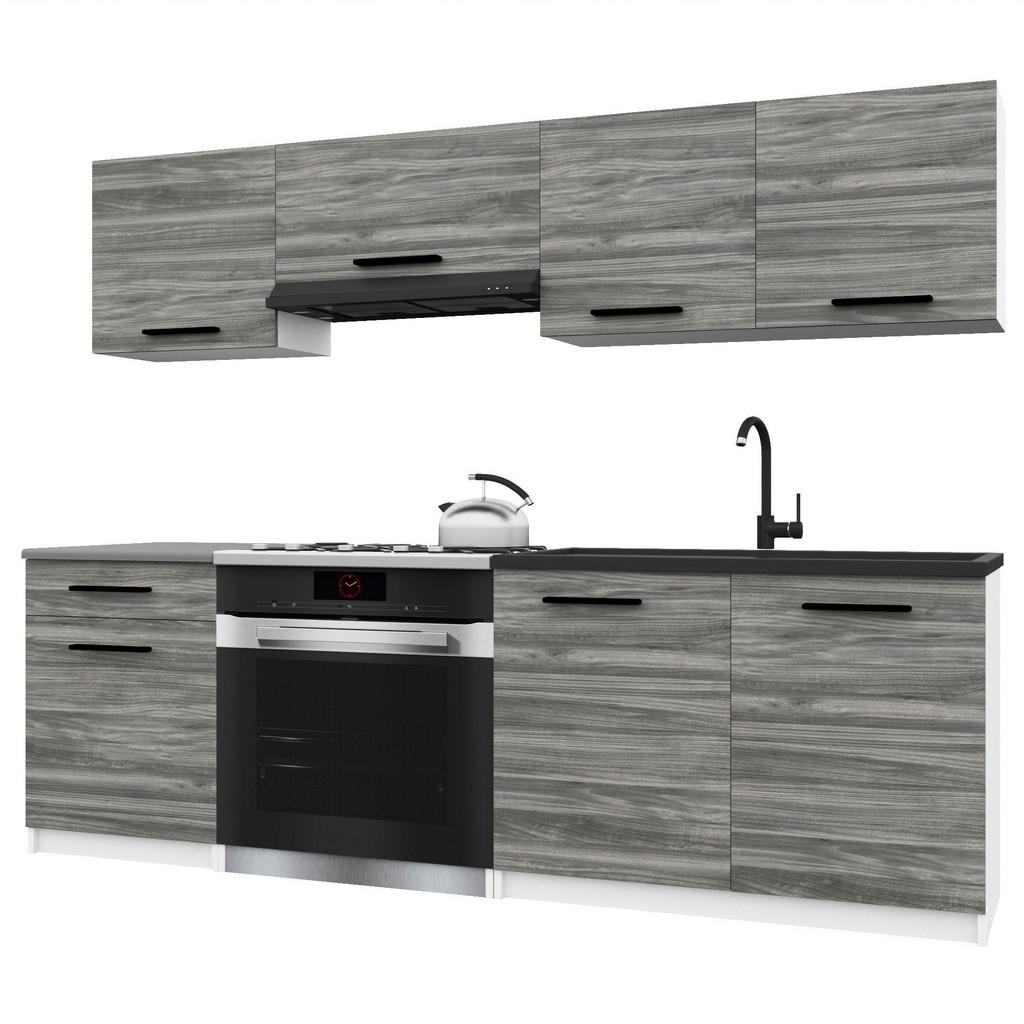 B BELINI GROUP KUCHYŇSKÁ LINKA Italia 1 180 cm, s pracovními deskami, Šedá Glamour