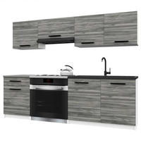 KUCHYNSKÁ linka Italia 1 180 cm, s pracovnou doskou, sivá Glamour - svetlosivá, drevo (180/143/60cm) - B BELINI GROUP