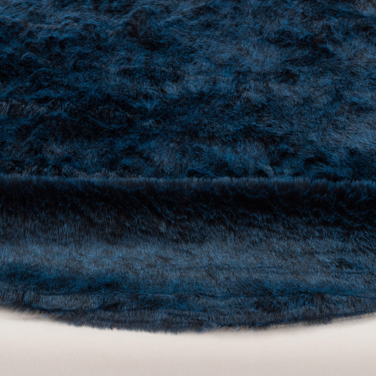LUXUS SUPER SOFT FELLTEPPICH ASPEN RUND MELIERT - Dunkelblau, Textil (160/160cm) - Pergamon