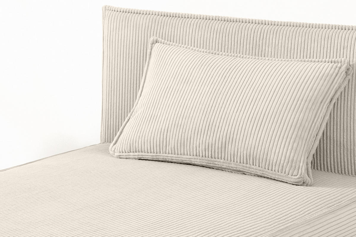 BOXSPRINGBETT ROTI Einzelbett, ecrufarben - Ecru/Schwarz, Holz/Holzwerkstoff (80/200cm) - KONSIMO®