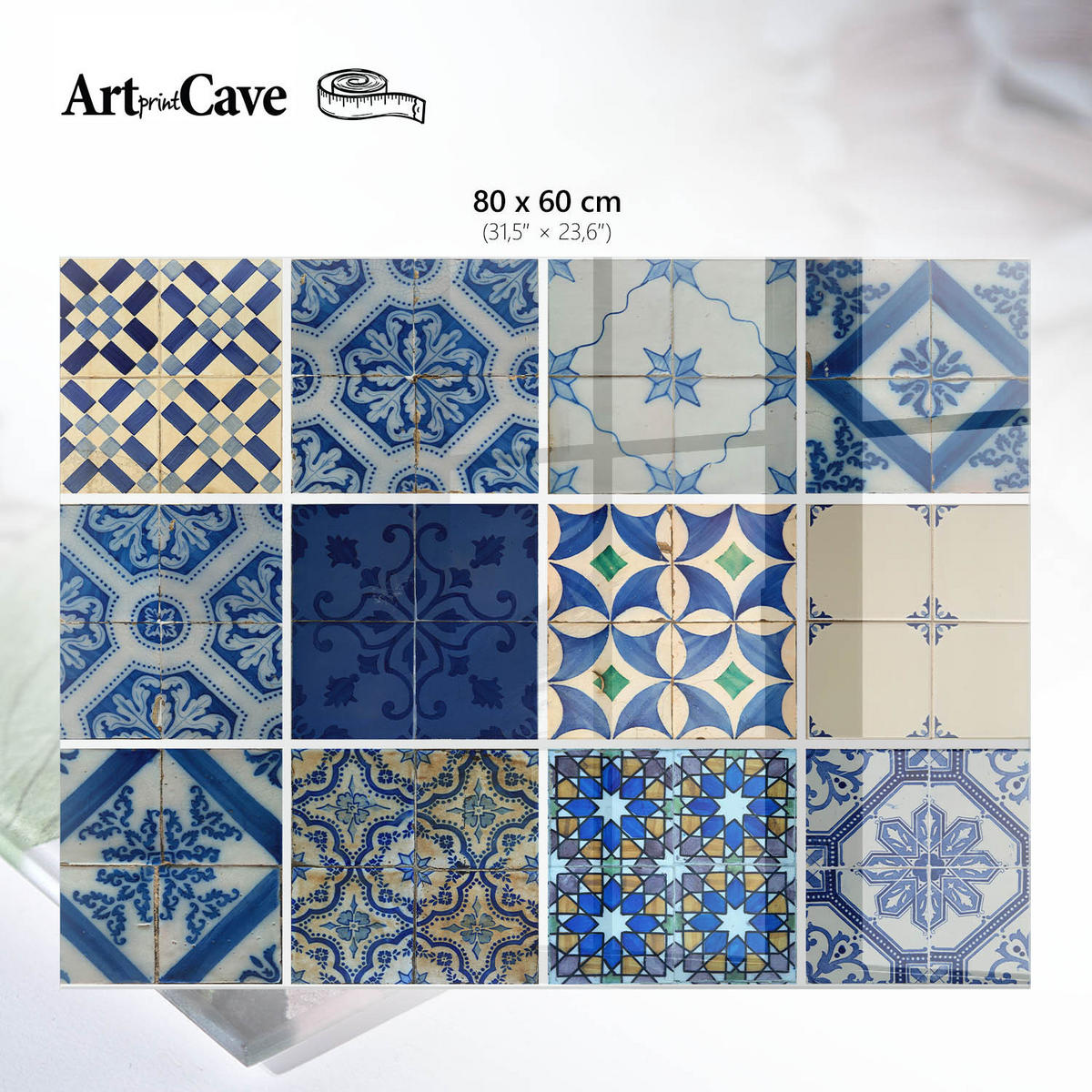 GLASPLATTE 80x60 cm – Mediterrane Muster - Braun, Glas (0.4/80/60cm) - ArtPrintCave