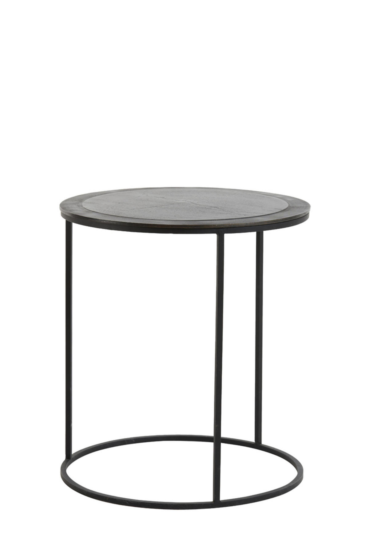 BEISTELLTISCH Talca Bronze Ø49/52 cm 2er-Set - Schwarz/Bronzefarben, Metall (49/49/50.5cm) - Light & Living