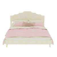 POLSTERBETT 160/200 cm mit geometrischem Kopfteil und Lattenrost, Beige - Beige, Textil (160/200cm) - Redom