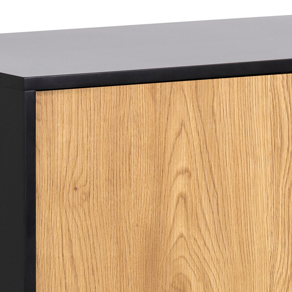 SIDEBOARD - Wildeiche Dekor / Schwarz - Braun, Holzwerkstoff/Metall (120/82/40cm) - home24