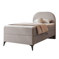 BOXBETT NOELIA 90/200 cm Öffnung links, mit Matratze, Grau - Grau, Holzwerkstoff/Textil (90/200cm) - Idohome