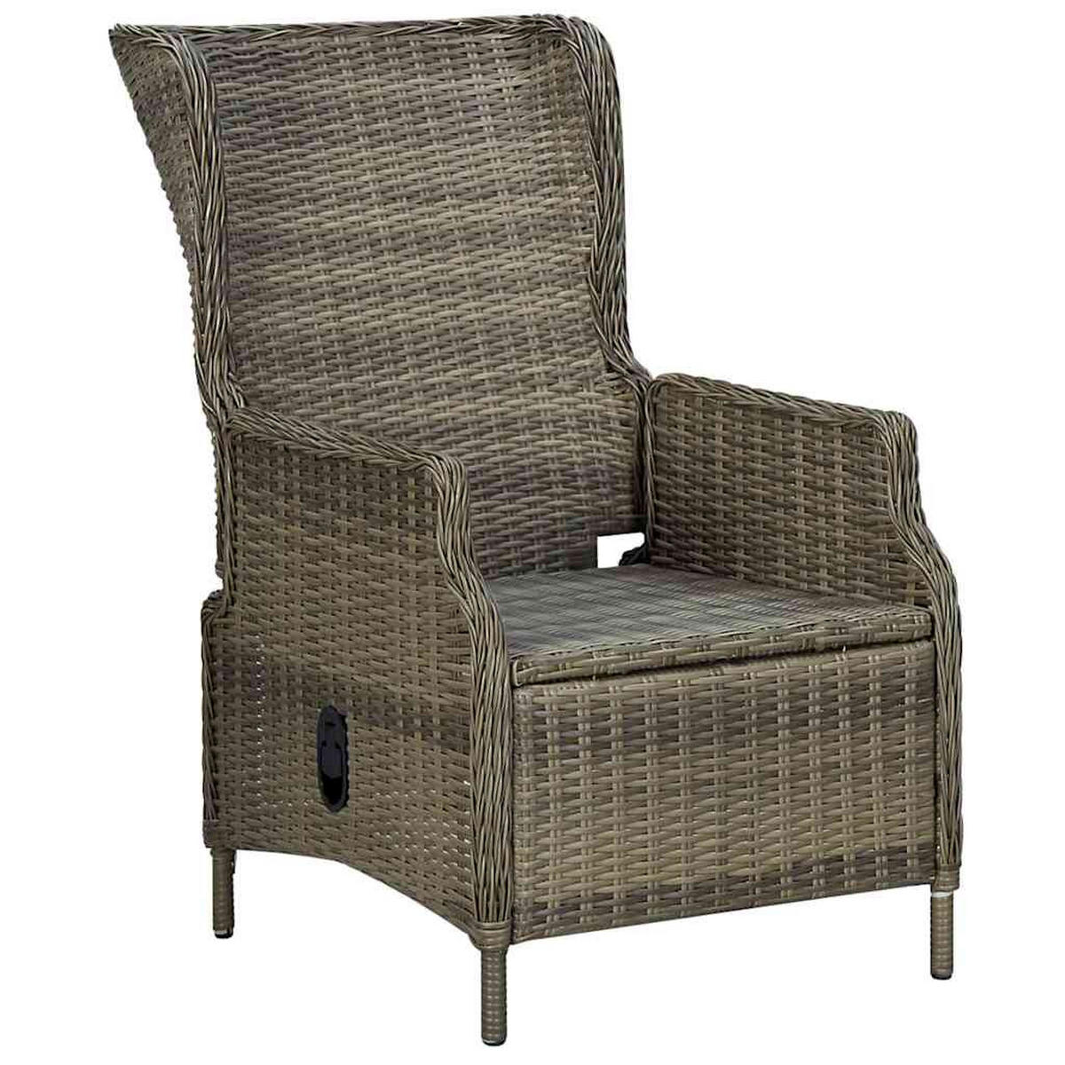 GARTENSESSEL mit verstellbarer Rückenlehne und Auflagen, 57/88/100 cm, aus Poly Rattan, Braun - Braun, Naturmaterialien/Textil (88/100/57cm) - vidaXL