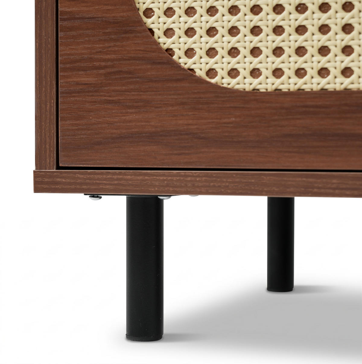 SIDEBOARD 80/40/163 cm Nussbaum aus Holz mit Rattan - Walnussfarben, Holzwerkstoff (40/163/80cm) - OKMYHOME