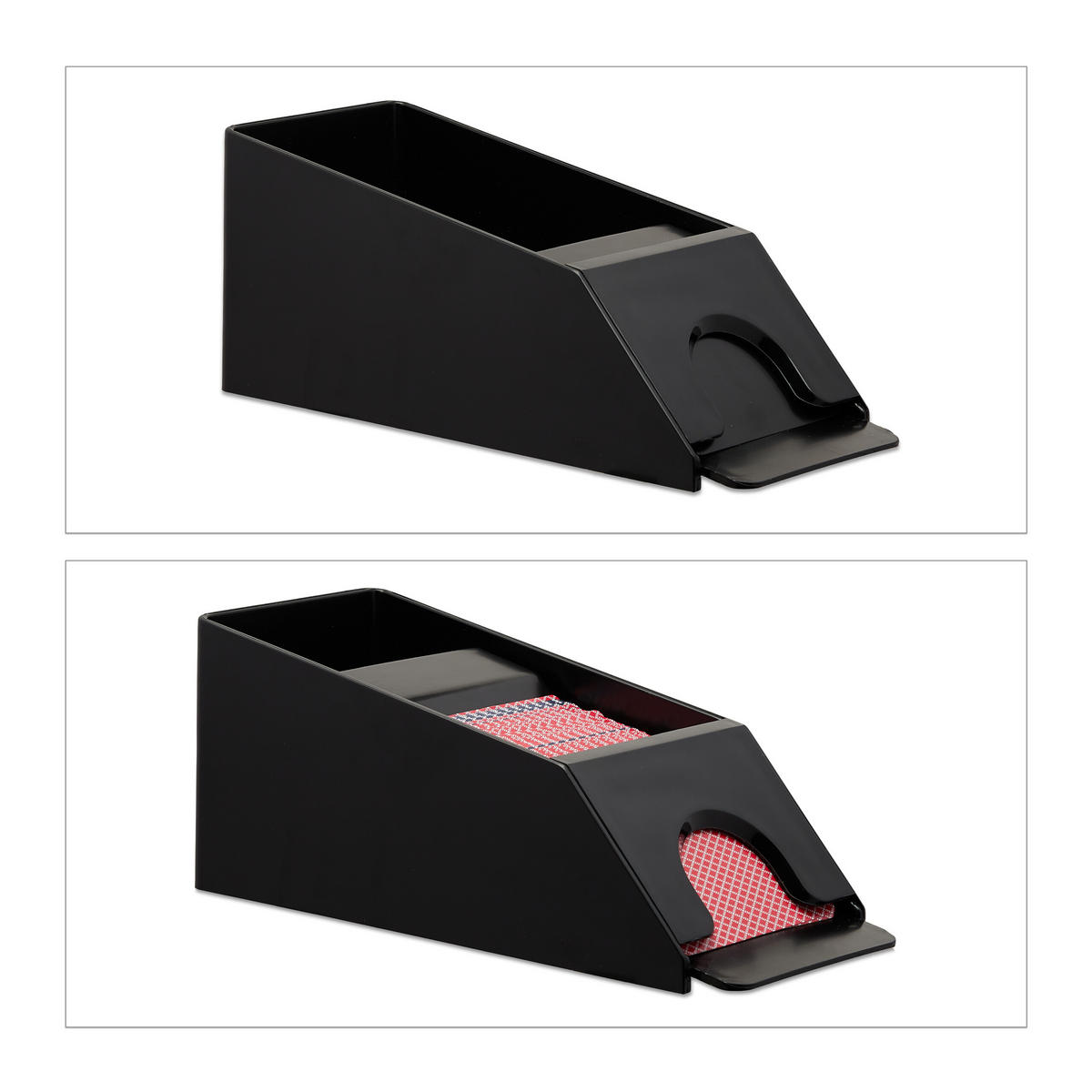 KARTENSCHLITTEN - Schwarz, Kunststoff/Metall (10/25cm) - Relaxdays