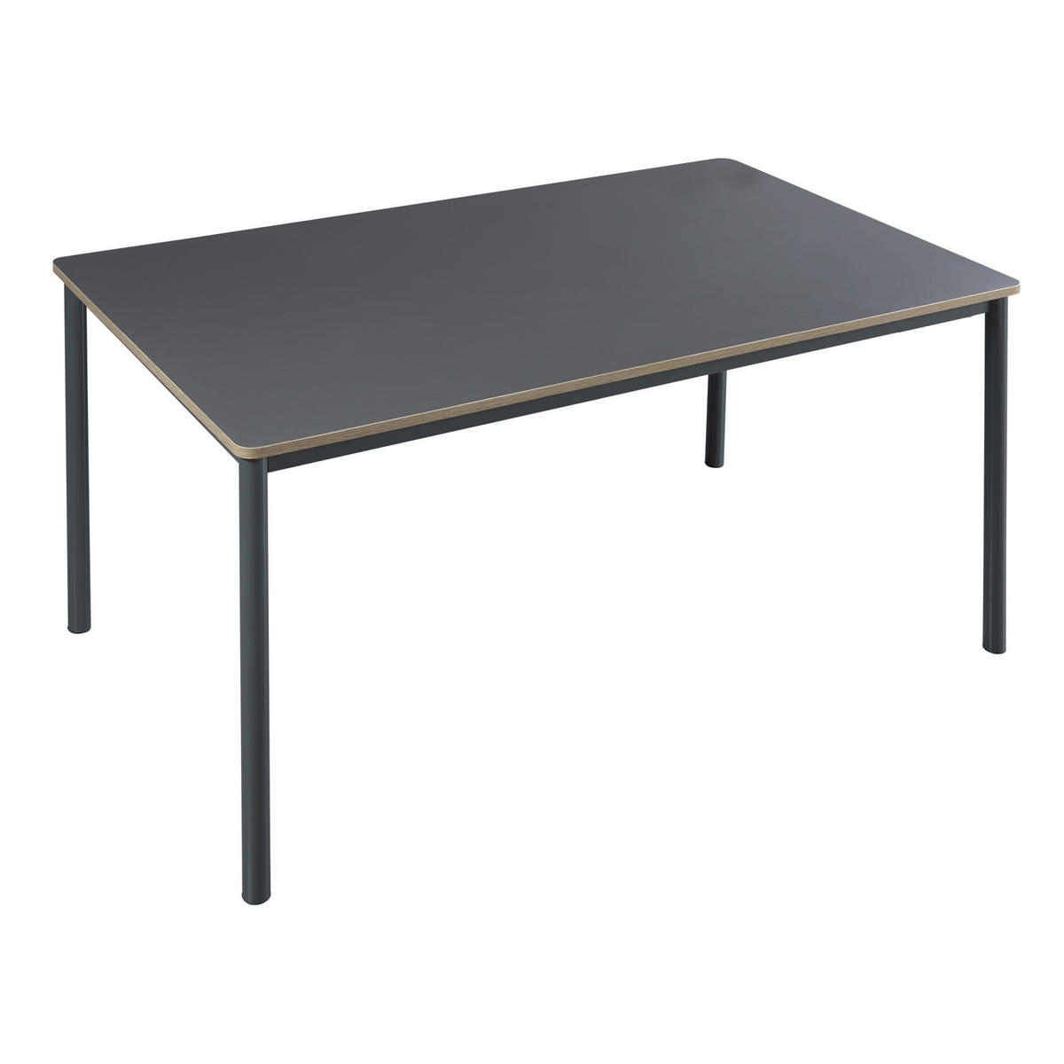 ESSTISCH Lindesberg - Schwarz/Grau, Holzwerkstoff/Metall (80/140/75cm) - [en.casa]