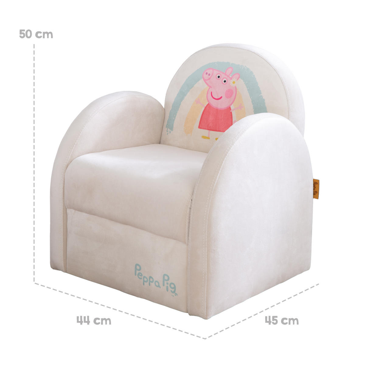 KINDERSESSEL Peppa Pig - Beige, Holzwerkstoff/Textil (44/50/45cm) - Roba